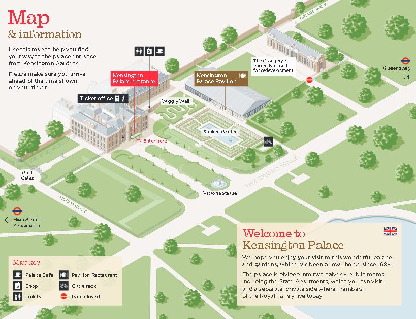 kensington palace tour map